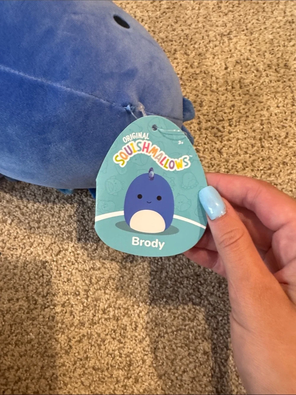 Squishmallows Brody Blue Narwhal Plush - Blue and Cream